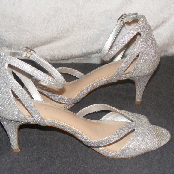 Kelly & Katie Silver Sparkle Sandals - Picture 2 of 15